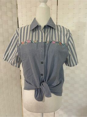 BonWorth Light Blue Button-Back Shirt